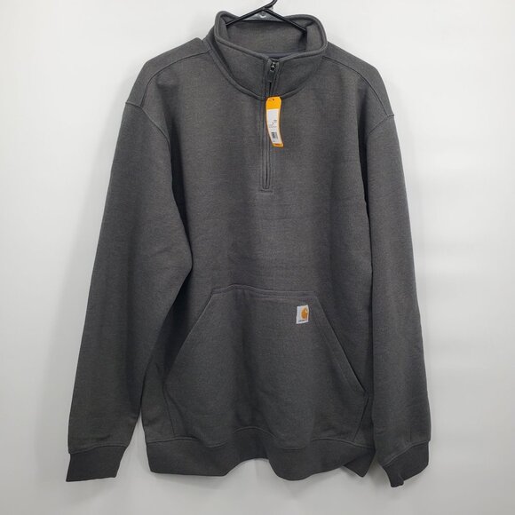 Carhartt Loose Fit Midweight Quarter Zip Mock Neck Sweatshirt Men Size Large NWT - Picture 1 of 14